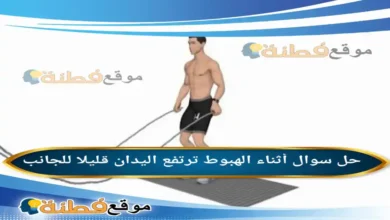 أثناء الهبوط ترتفع اليدان قليلا للجانب