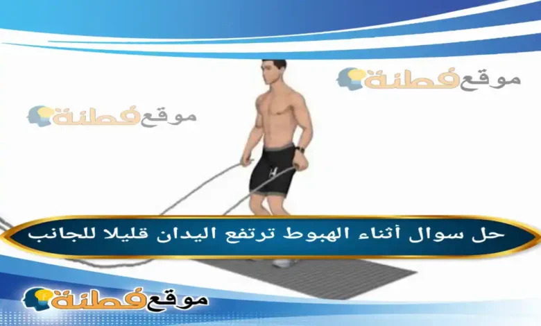 أثناء الهبوط ترتفع اليدان قليلا للجانب