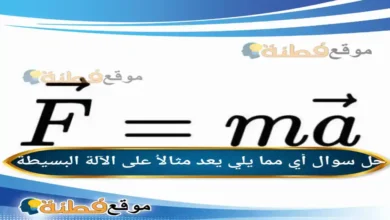 أي مما يلي يعد مثالاُ على الآلة البسيطة