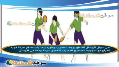 الإرسال القاطع بوجه المضرب وظهره يُنفذ باستخدام حركة قوية للذراع مع التوجيه الصحيح للمضرب لتحقيق سرعة ودقة في الإرسال