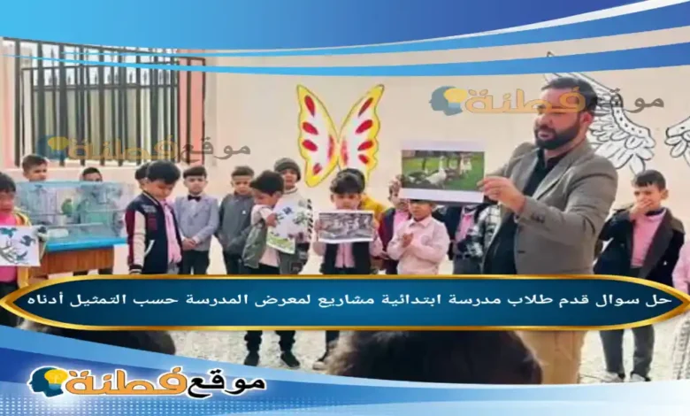 قدم طلاب مدرسة ابتدائية مشاريع لمعرض المدرسة حسب التمثيل أدناه