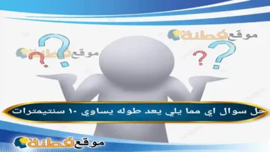 اي مما يلي يعد طوله يساوي ١٠ سنتيمترات