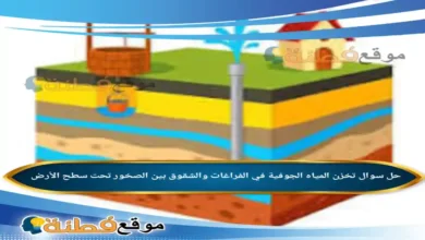 تخزن المياه الجوفية في الفراغات والشقوق بين الصخور تحت سطح الأرض