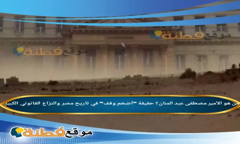 من هو الأمير مصطفى عبد المنان حقيقة أضخم وقف في تاريخ مصر والنزاع القانوني الكبير