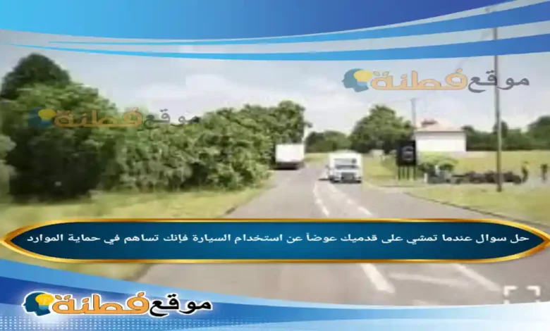عندما تمشي على قدميك عوضاّ عن استخدام السيارة فإنك تساهم في حماية الموارد