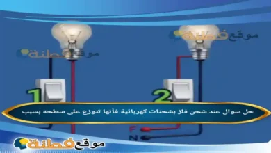 عند شحن فلز بشحنات كهربائية فأنها تتوزع على سطحه بسبب