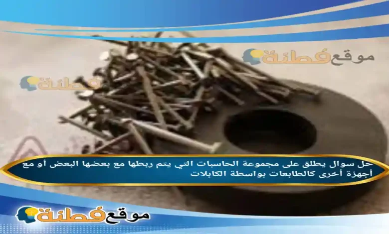 يطلق على مجموعة الحاسبات التي يتم ربطها مع بعضها البعض أو مع أجهزة أخرى كالطابعات بواسطة الكابلات