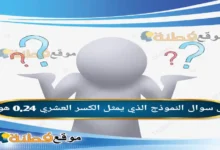 النموذج الذي يمثل الكسر العشري 0,24 هو :