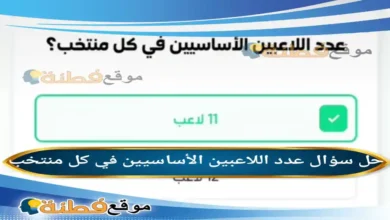 عدد اللاعبين الأساسيين في كل منتخب